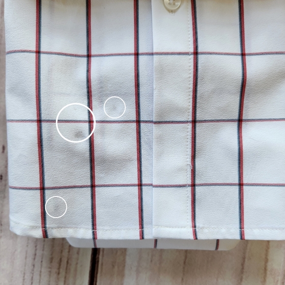 Mizzen+Main "Leeward" Plaid Short Sleeve Shirt White Red, Men's Size XL Trim Fit - Picture 6 of 11